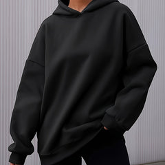 Women's Solid Hooded Sweatshirt