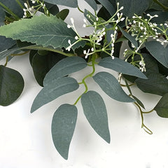 Artificial Green Eucalyptus Wreath 15 Inch - Festive Room Decor