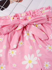 Toddler Girls Flowers Graphic Shorts Summer Clothes