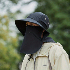 Summer Outdoor Fisherman Hat with Detachable Mesh Mask