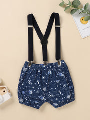 Star Print Overalls Set for 1st Birthday Party