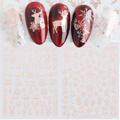 9pcs Christmas Nail Art Stickers Snowflake Elk Christmas Tree Nails