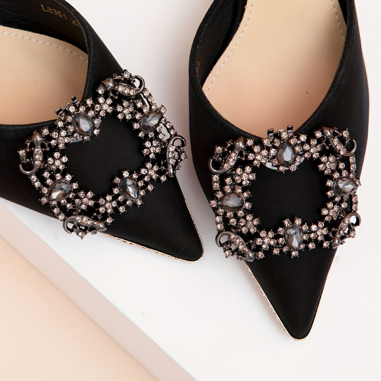 2pcs Square Shoe Clips Detachable Shoe Buckles For Wedding High Heels