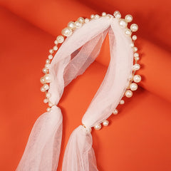Princess Pearl Crown Faux Ivory Pearls Bridal Hair
