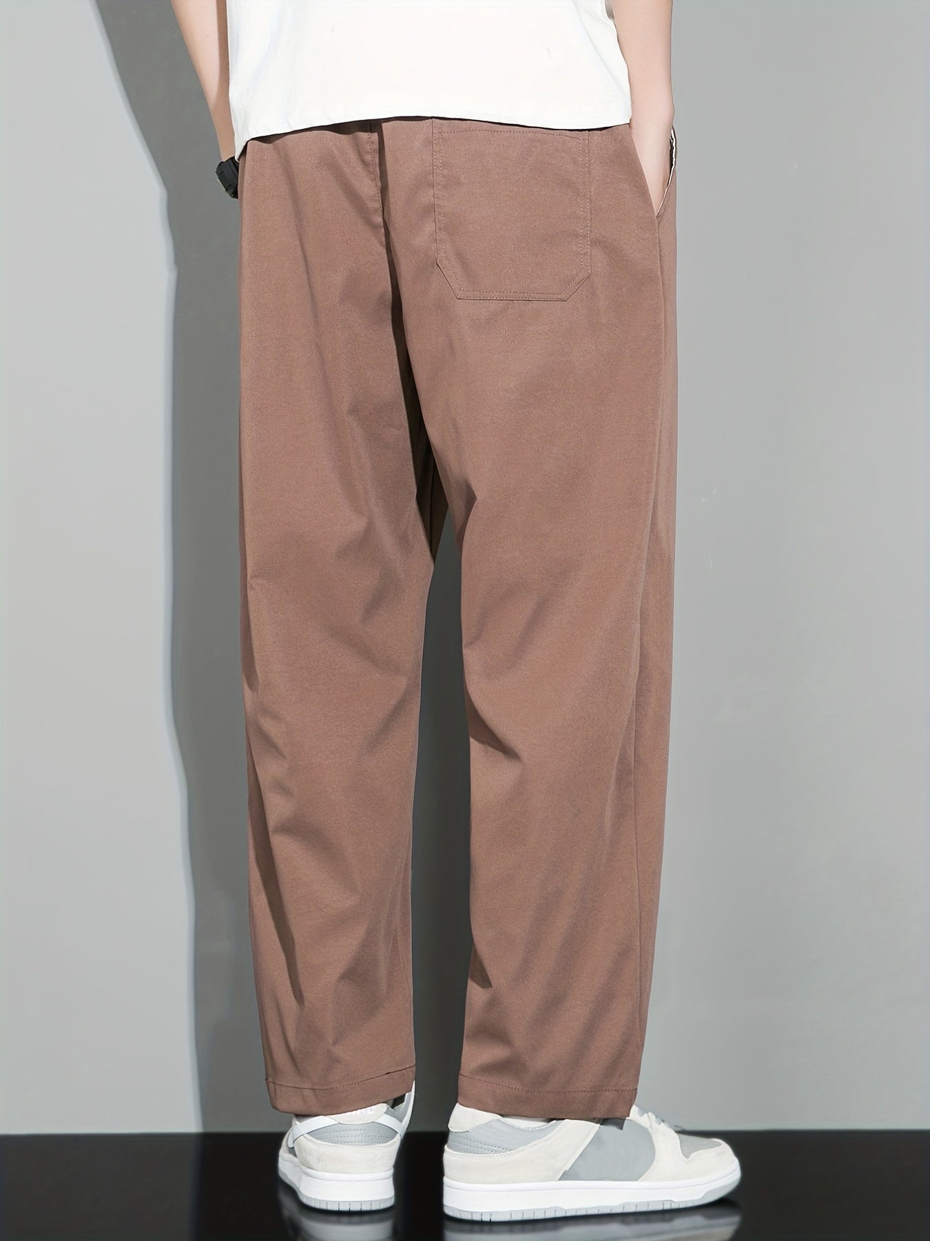 Men's Drawstring Straight Leg Pants Loose Trousers