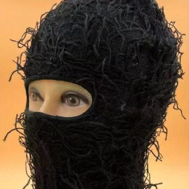 Y2K Camo Balaclava Ski Mask Hip Hop Tassel Neck Warmer Face Mask