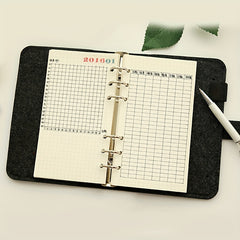 Felt Shell Binder A5 A6 Notebook Ring Binder Stationery Travel Journal