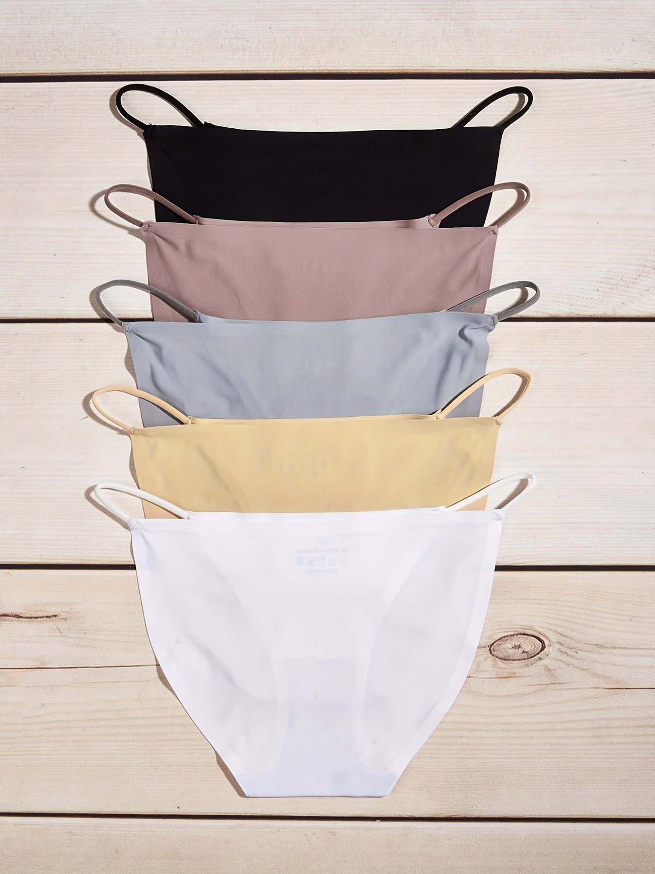 5pcs Seamless Solid Panties Soft & Comfy Lingerie Underwear