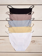5pcs Seamless Solid Panties Soft & Comfy Lingerie Underwear