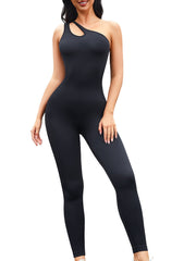 One Shoulder Strap Shaping Jumpsuit Tummy Control