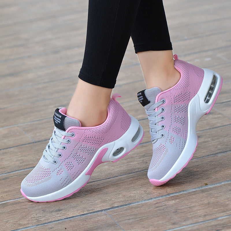 Contrast Knit Sneakers Air Cushion Non slip Running Shoes