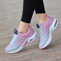 Contrast Knit Sneakers Air Cushion Non slip Running Shoes