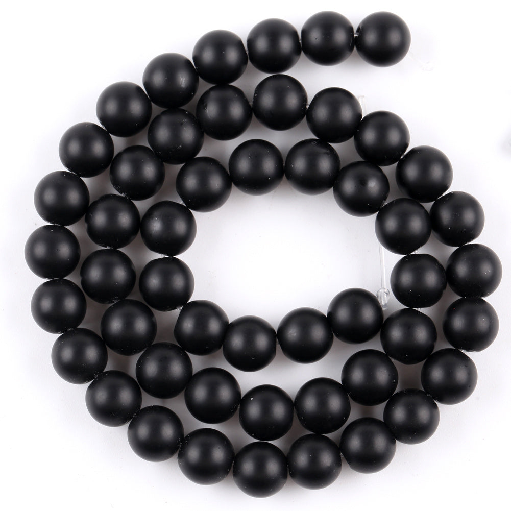 Matte Stone Round Beads DIY Bracelets Necklace 15inches Strand