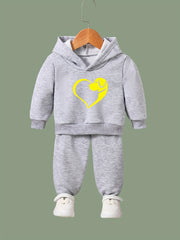Heart & Puppy Activewear Set Girls Casual Comfy Breathable Sports