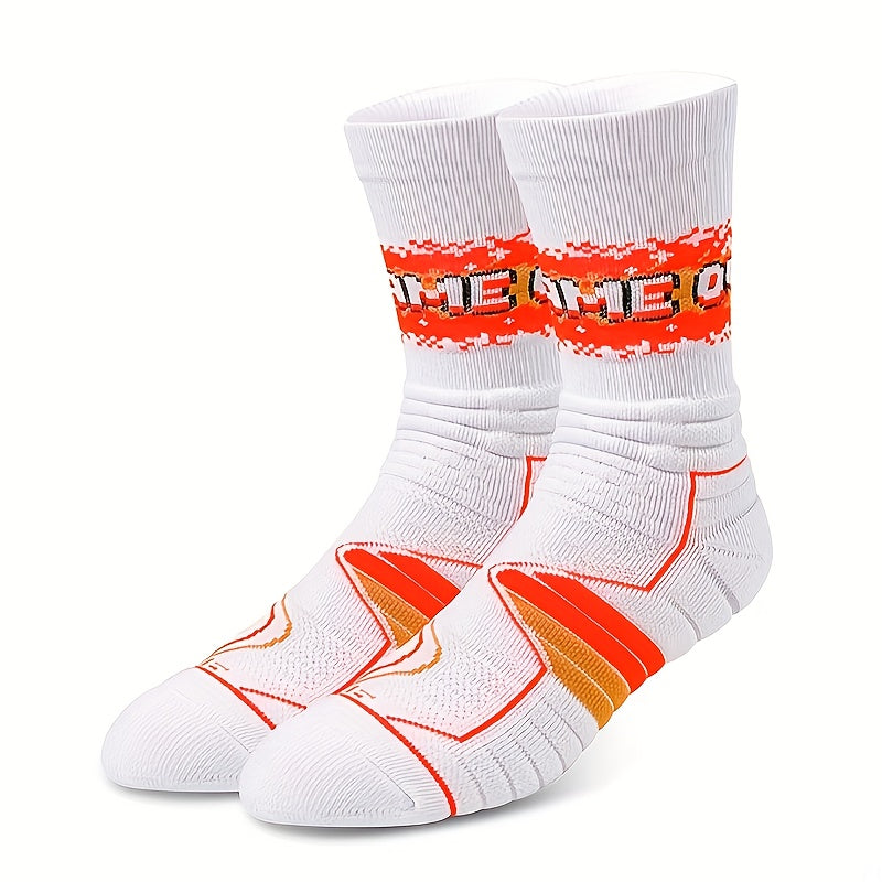 3Pairs Gameover Basketball Socks Men's Thickened Sports Crew Running Hikin