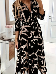 Graffiti Print Maxi Shirt Dress With Belt