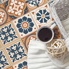9pcs Mediterranean Style Matte Thickened Waterproof Stickers Vinyl Adhesive Remo
