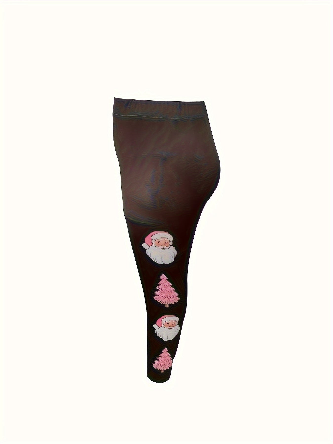 Women's Plus Santa Claus & Tree Print Skinny Leggings
