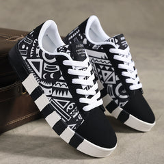 Graphic Pattern Lightweight Breathable Skate Shoes Outdoor Sneakers