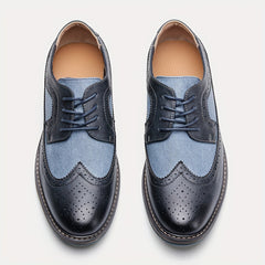 Men's Splicing Brogue Lace up Oxford Shoes