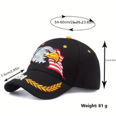 Men's Patriotic Eagle Baseball Cap American Flag Adjustable Embroidery Cap
