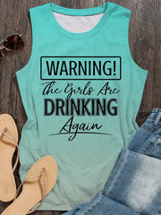 Letter Print Tank Top Sleeveless Summer Women's Clothing