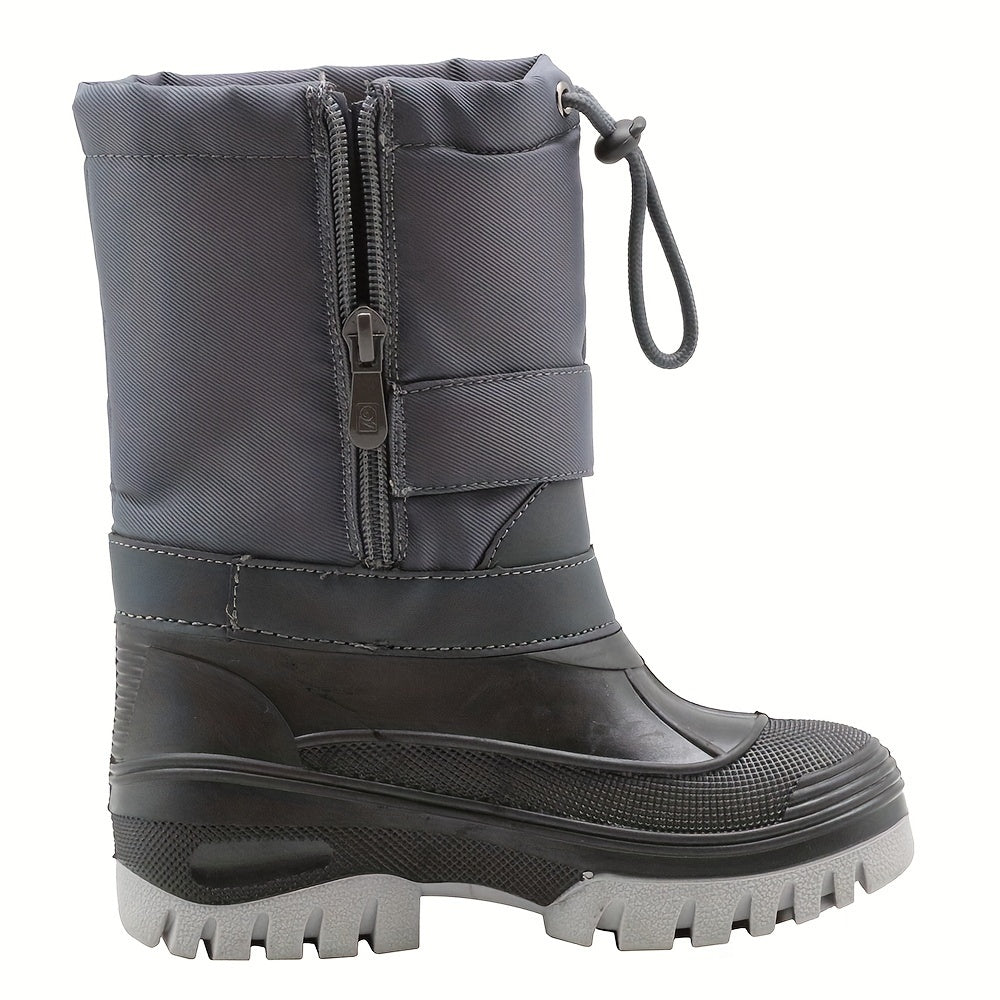 Boys' High Top Snow Boots Warm Cozy Non Slip Plush Lined Hiking Shoes