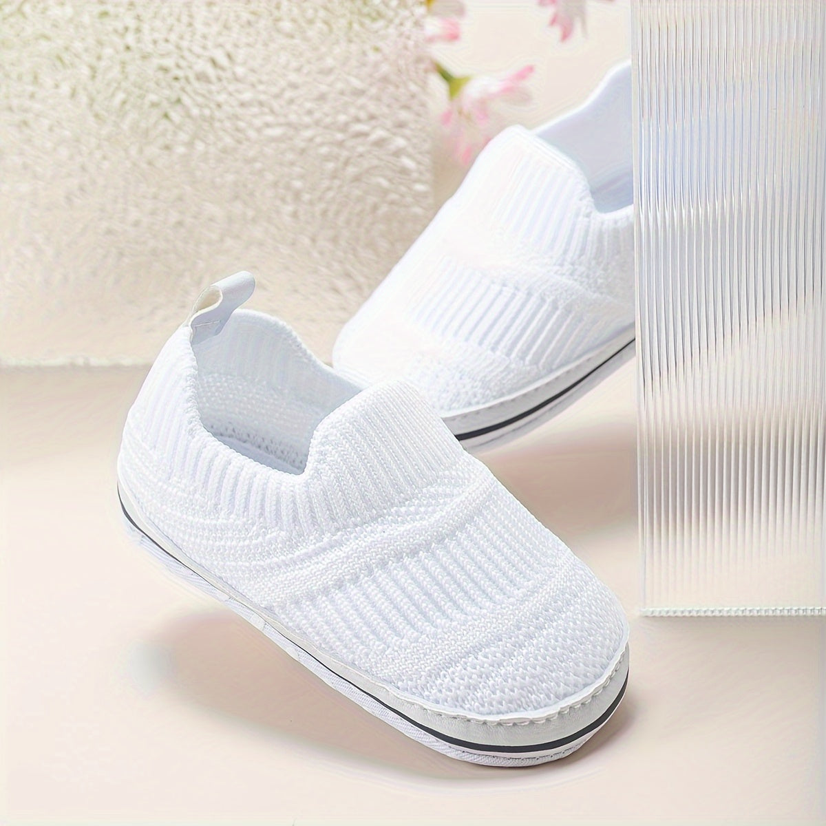 Breathable Slip On Woven Shoes For Baby Girls Lightweight Non slip Shoes