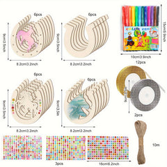 Wood Discs Slices Horseshoe Shape Unfinished Wooden Cutouts Craft DIY