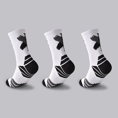 3 Pairs Men's Mid Crew Sport Socks Nylon Blend Sweat Absorbing Comfy Breathable