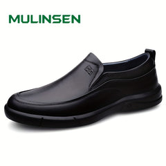 Men's Soft Sole PU Leather Loafer Shoes Non-slip Slip On Shoes