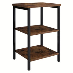 Rustic Brown Three Tiered Side Table