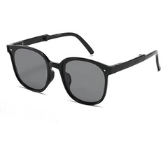 Foldable Square Sunglasses Rivet Decor Anti Glare UV400