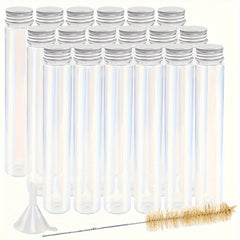 18pcs 115ml Transparent Plastic Test Tubes With Screw Caps and Funnels