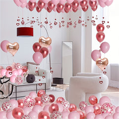 Romantic Balloons Set with Rose Petals and Letter Balloons