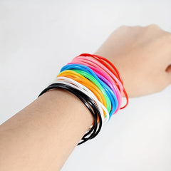 25 Pcs Elastic Bands Silicone Thin Bracelets Round Ring Accessories