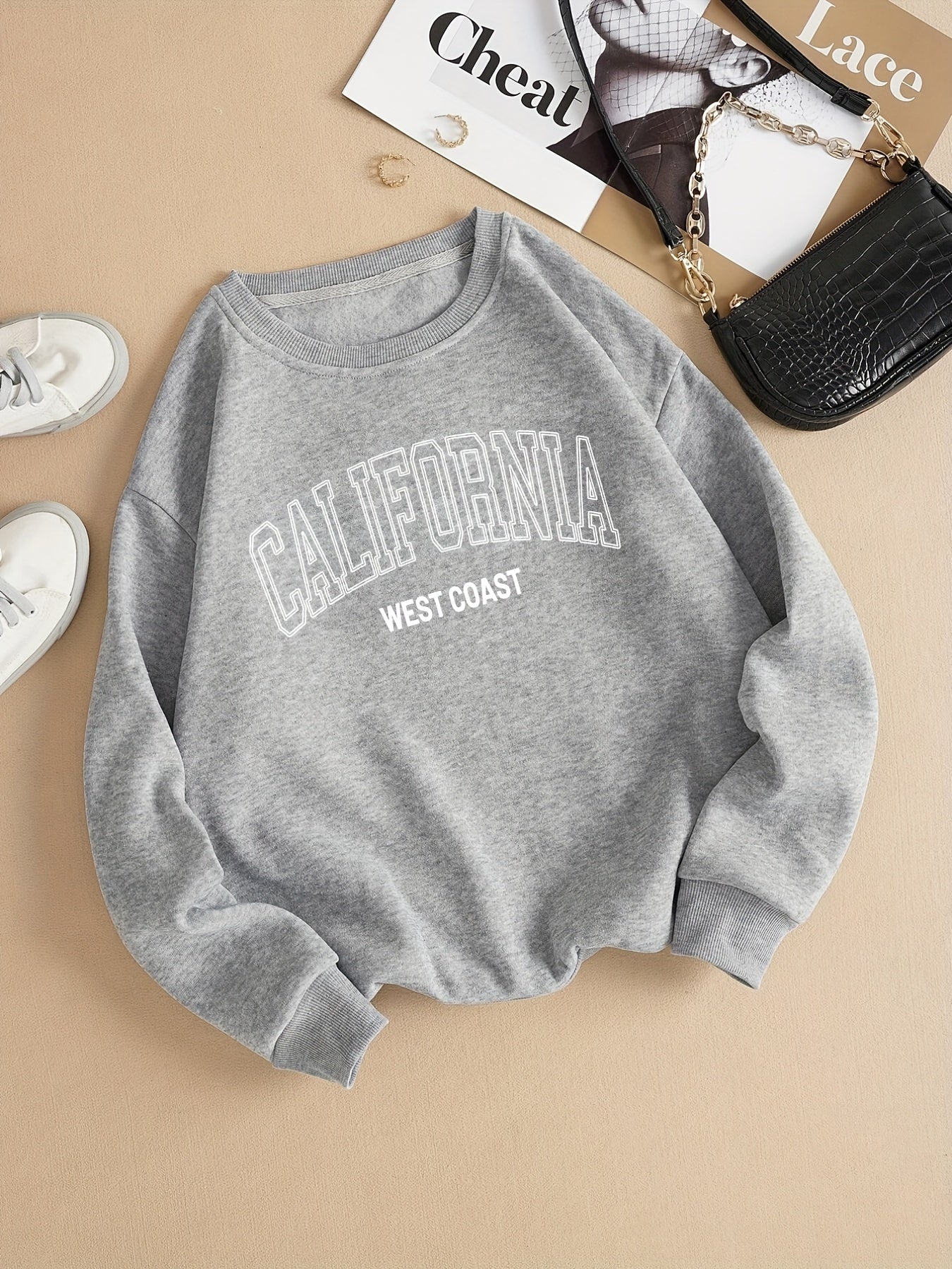 Casual Crew Neck Sweatshirt for Women