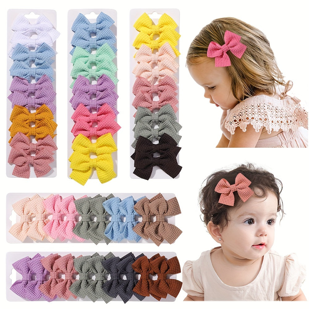 10pcs Solid Bow Hair Clips Princess Hair Accessories