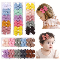 10pcs Solid Bow Hair Clips Princess Hair Accessories