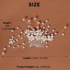 Bride Wedding Hair Combs Rhinestone Pearl Bridal Hair Pieces