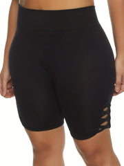 Side Criss Cross High Rise Skinny Shorts