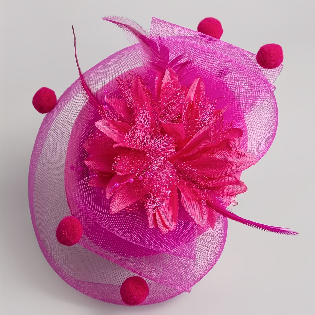 Women Flower Hair Clip Faux Feather Head Piece Party Wedding Hat Accessories