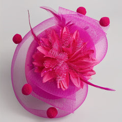 Women Flower Hair Clip Faux Feather Head Piece Party Wedding Hat Accessories
