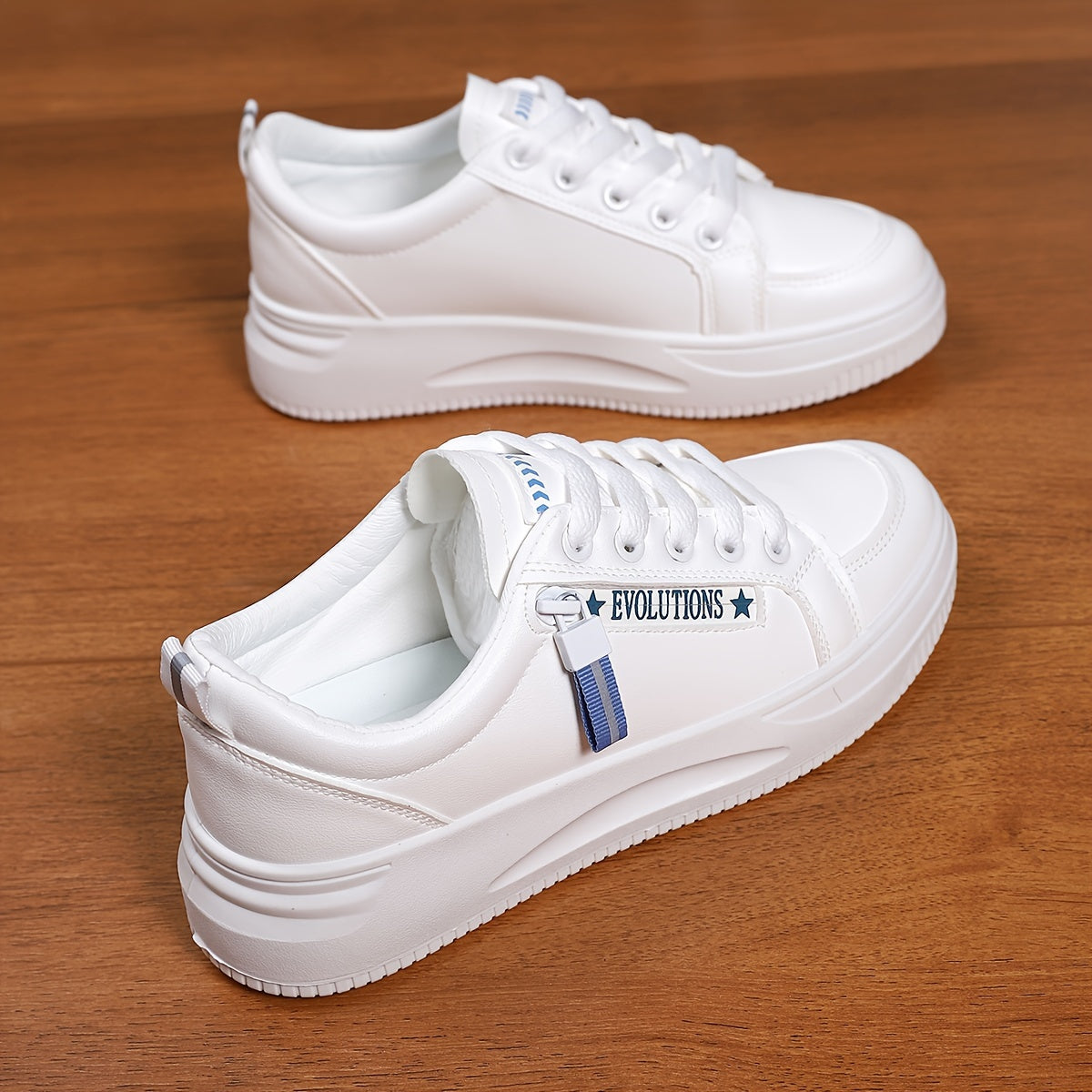Women's Letter Pattern Lace up Skate Shoes Soft Sole Walking Shoes