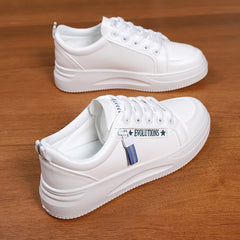 Women's Letter Pattern Lace up Skate Shoes Soft Sole Walking Shoes