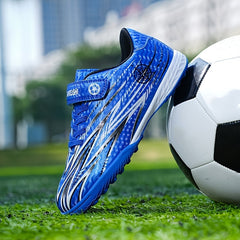 Boy's Turf Football Boots Outdoor Anti skid Lace Up Soccer Cleats