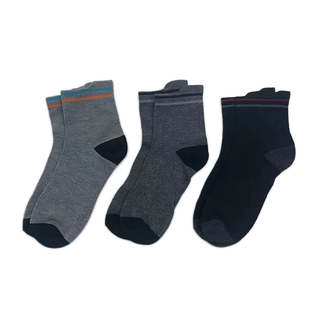 Men's Breathable Block Crew Socks - 3 Pairs