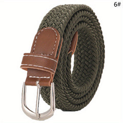 Stylish Braid Canvas Belt Unisex Solid Jeans Pants Belt