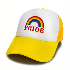 PRIDE Rainbow Trucker Hat LGBT Mesh Baseball Cap Lightweight Adjustable