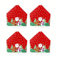 1pc Christmas Chair Cover Santa Claus Snowman Dining Chair Sofa Cover